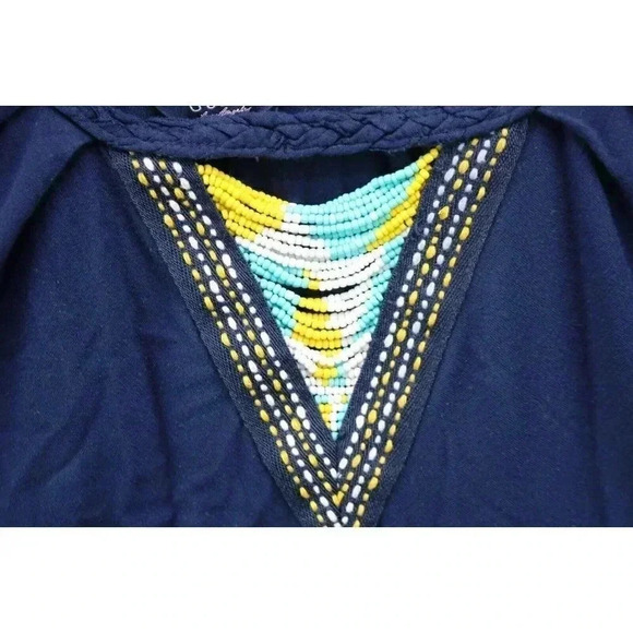 Women's Top-Guess Los Angelos-Size Large-Navy Blue w/Beading - Picture 2 of 7